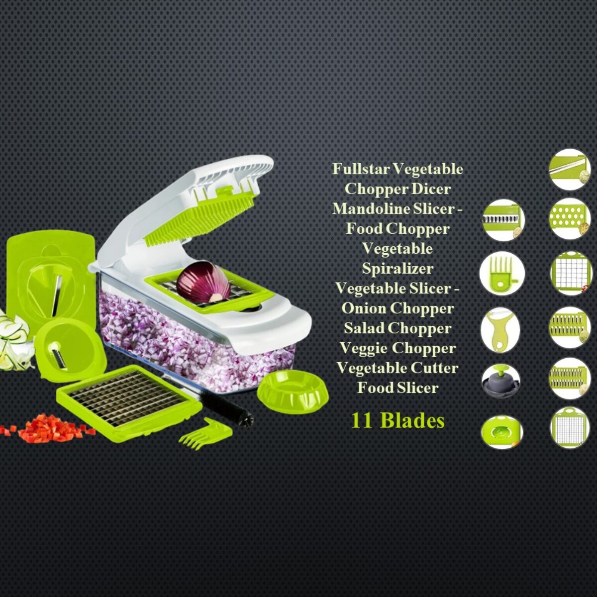 Fullstar 11-Blasde Vegetable Chopper Dicer Mandoline Food Slicer for sale  online