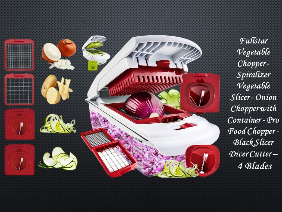 Fullstar Vegetable Chopper With 4 Blades For Perfect Slicing 