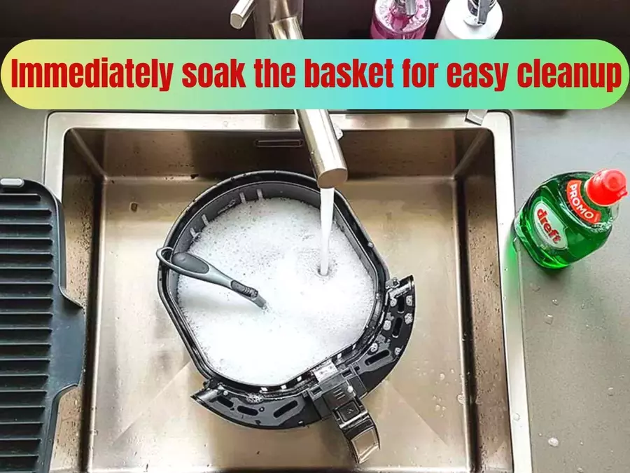 Immediately Soak the Basket for easy Cleanup