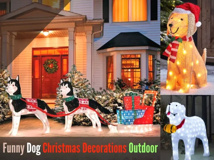 Funny Dog Christmas Decorations Outdoor